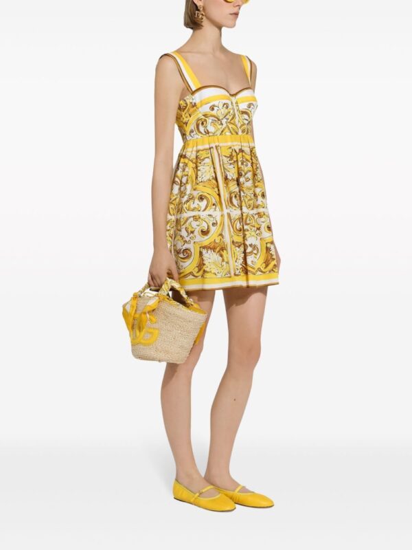 Dolce & Gabbana Majolica-print cotton minidress - Image 2