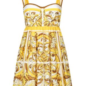 Dolce & Gabbana Majolica-print cotton minidress