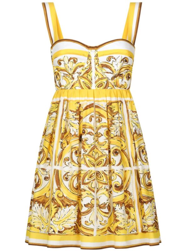 Dolce & Gabbana Majolica-print cotton minidress