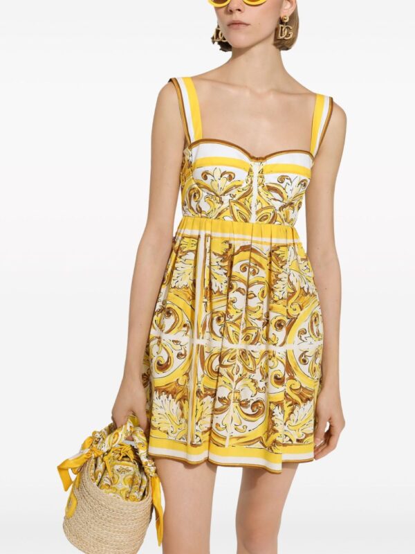 Dolce & Gabbana Majolica-print cotton minidress - Image 5
