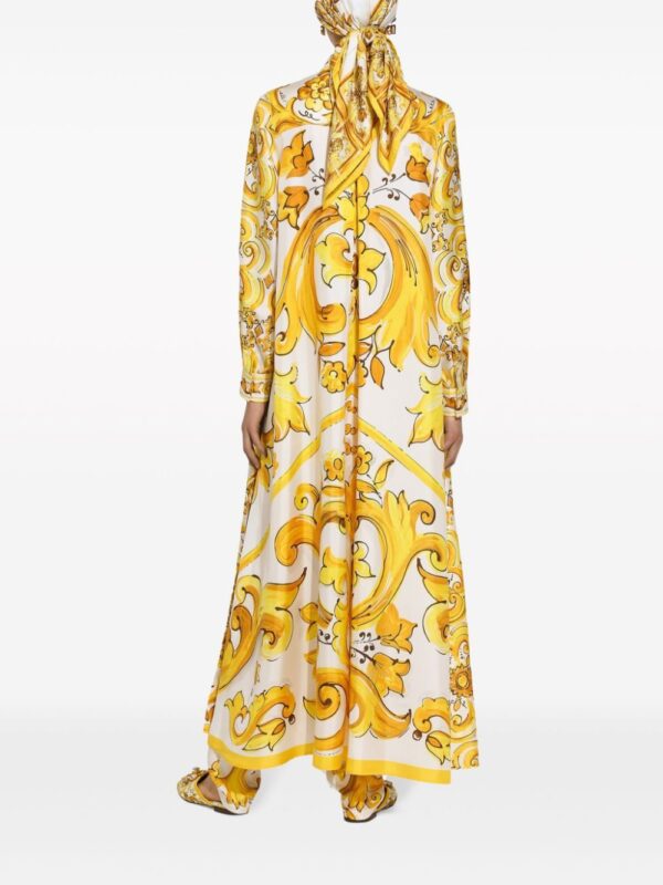Dolce & Gabbana Majolica-print silk dress - Image 4