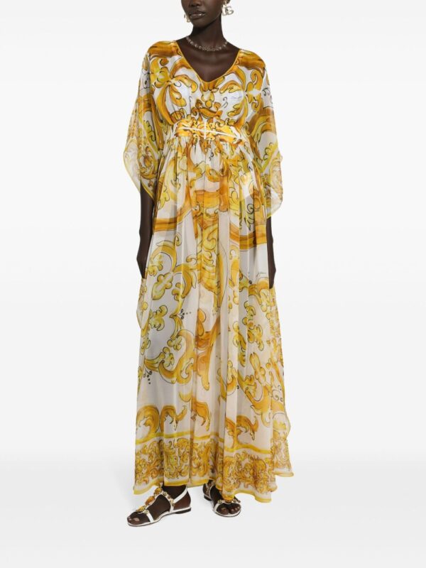 Dolce & Gabbana Majolica-print chiffon dress - Image 5