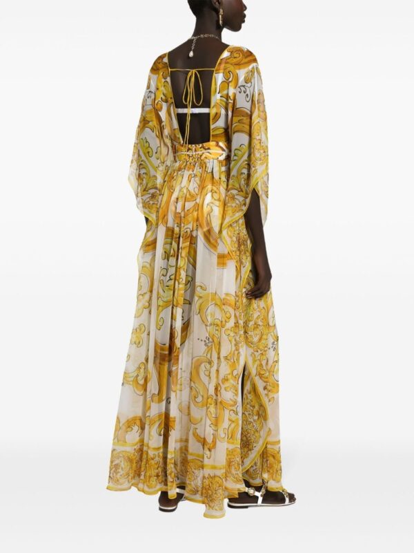 Dolce & Gabbana Majolica-print chiffon dress - Image 3