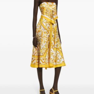 Dolce & Gabbana Majolica-print silk midi dress