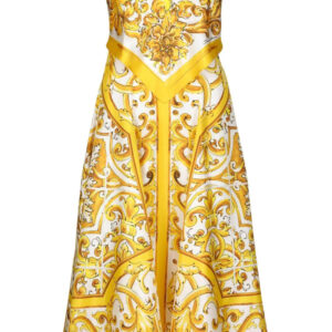 Dolce & Gabbana  Majolica-print silk midi dress