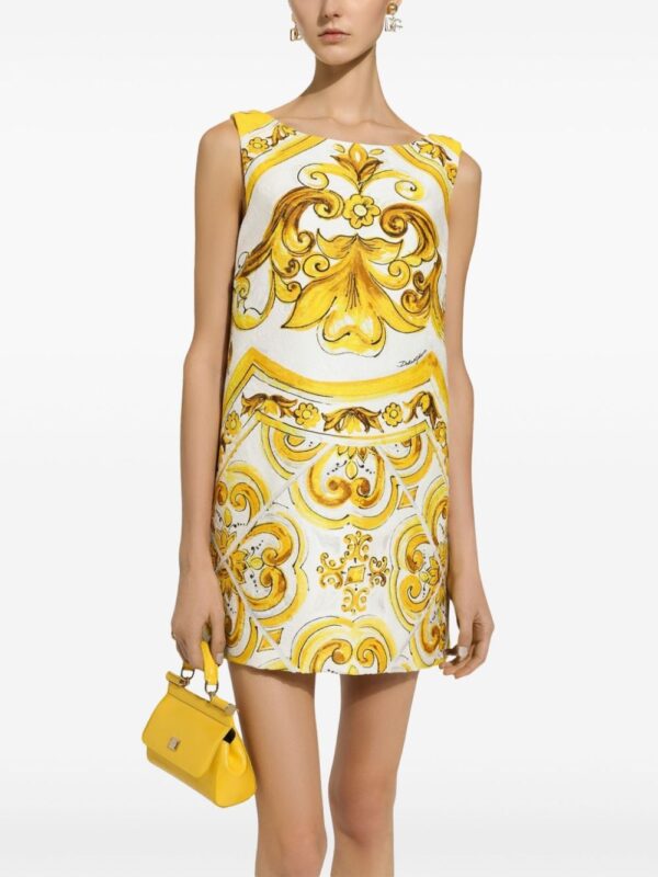 Dolce & Gabbana Majolica-print silk minidress - Image 5