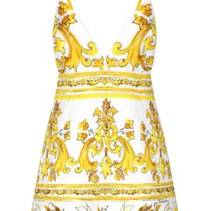 Dolce & Gabbana Majolica-print silk minidress