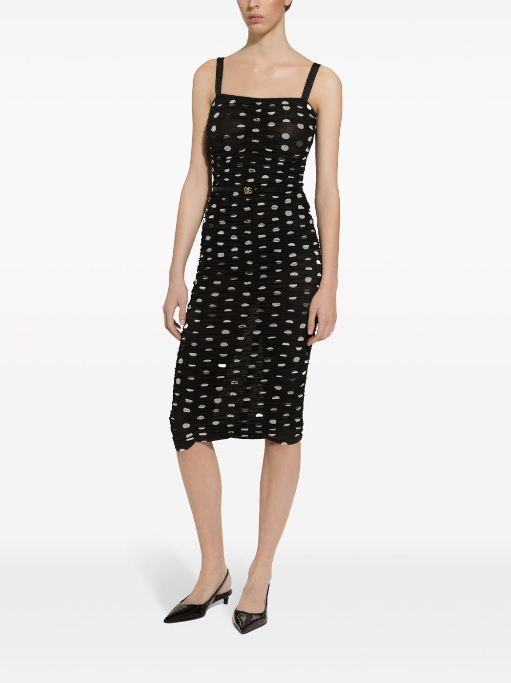 Dolce & Gabbana polka-dot tulle midi dress - Image 3