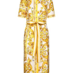 Dolce & Gabbana Majolica-print silk midi dress