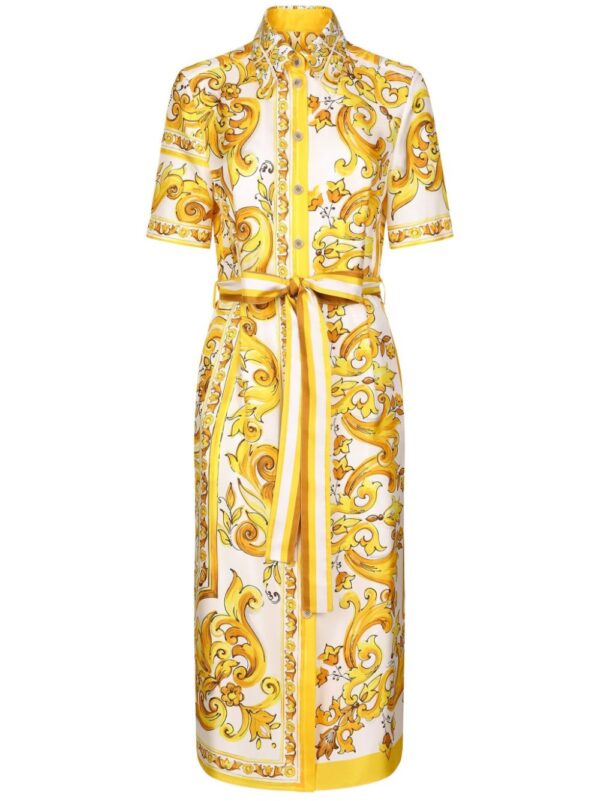 Dolce & Gabbana Majolica-print silk midi dress