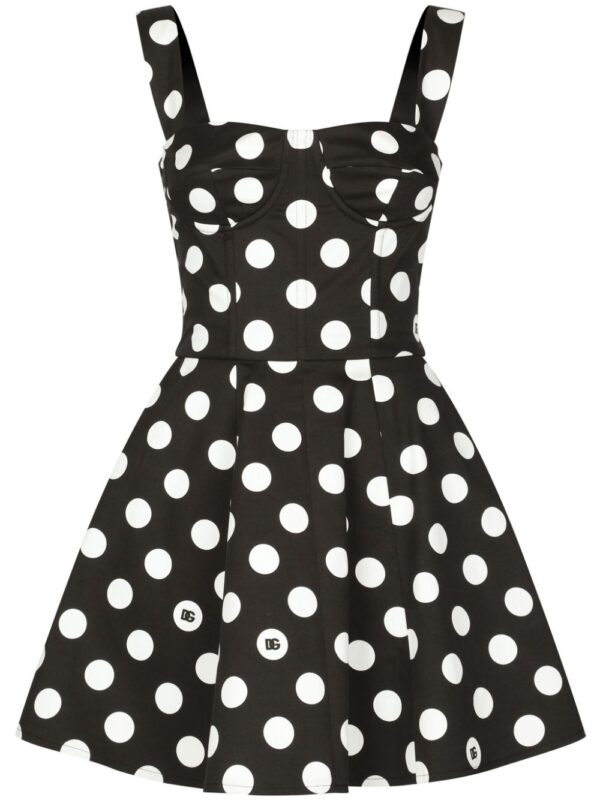 Dolce & Gabbana polka-dot corset minidress