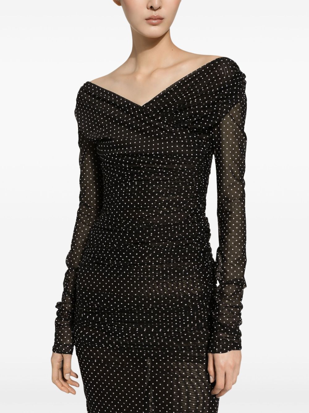 Dolce & Gabbana polka-dot tulle midi dress - Image 3