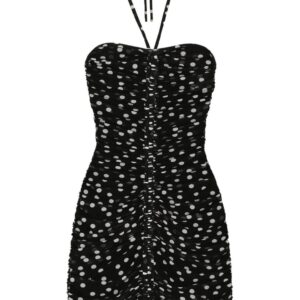 Dolce & Gabbana polka-dot draped tulle dress
