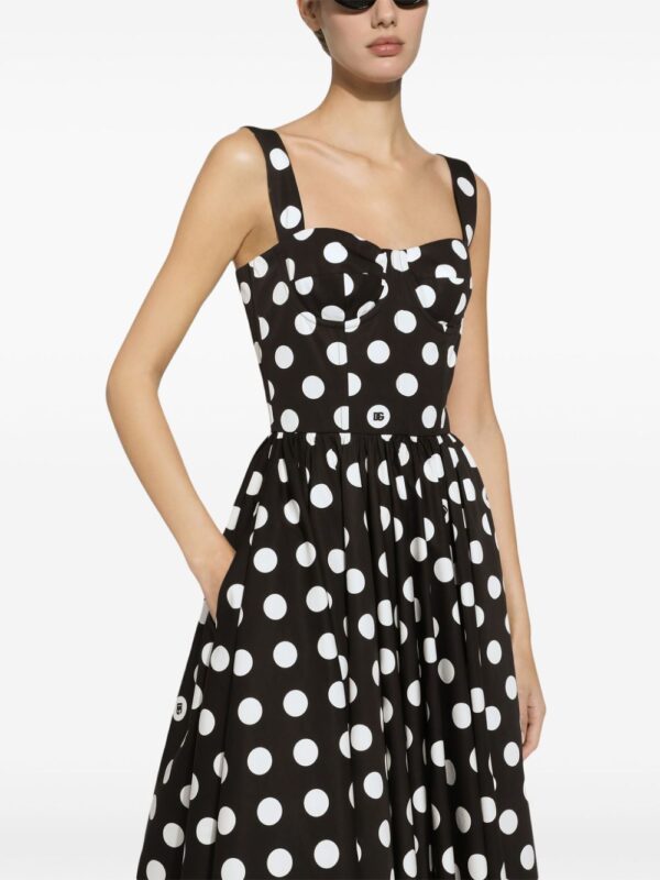 Dolce & Gabbana polka-dot corset midi dress - Image 4
