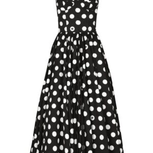 Dolce & Gabbana polka-dot corset midi dress