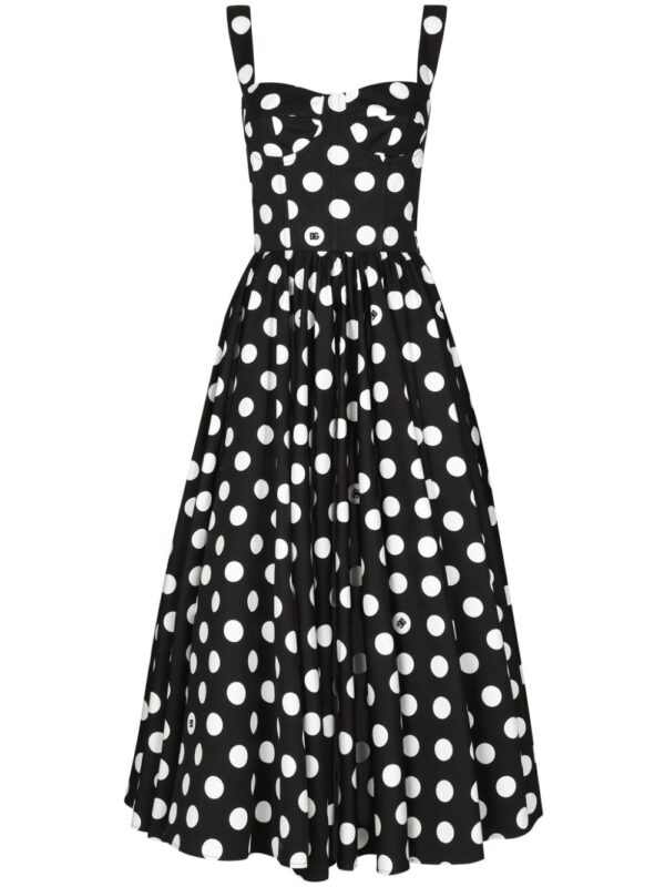 Dolce & Gabbana polka-dot corset midi dress
