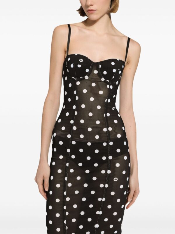 Dolce & Gabbana polka-dot corset midi dress - Image 5
