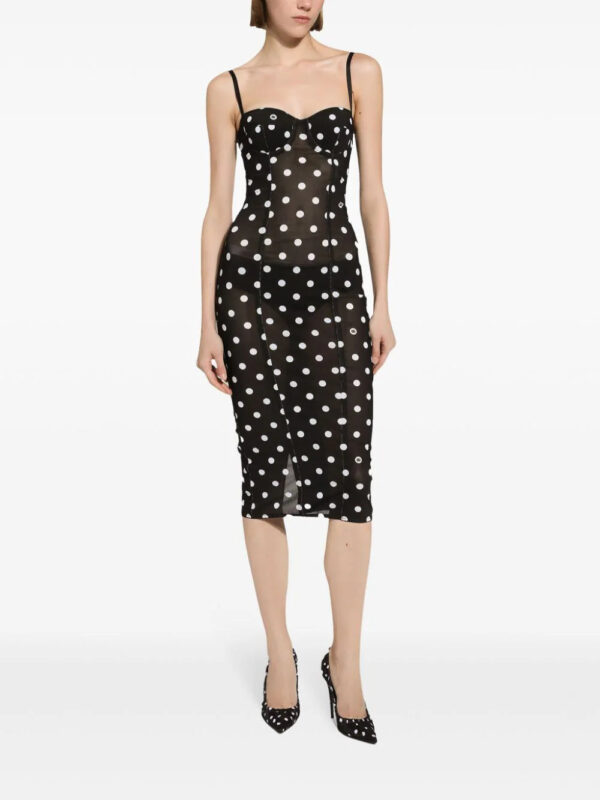 Dolce & Gabbana  polka-dot corset midi dress - Image 3