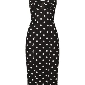 Dolce & Gabbana polka-dot corset midi dress