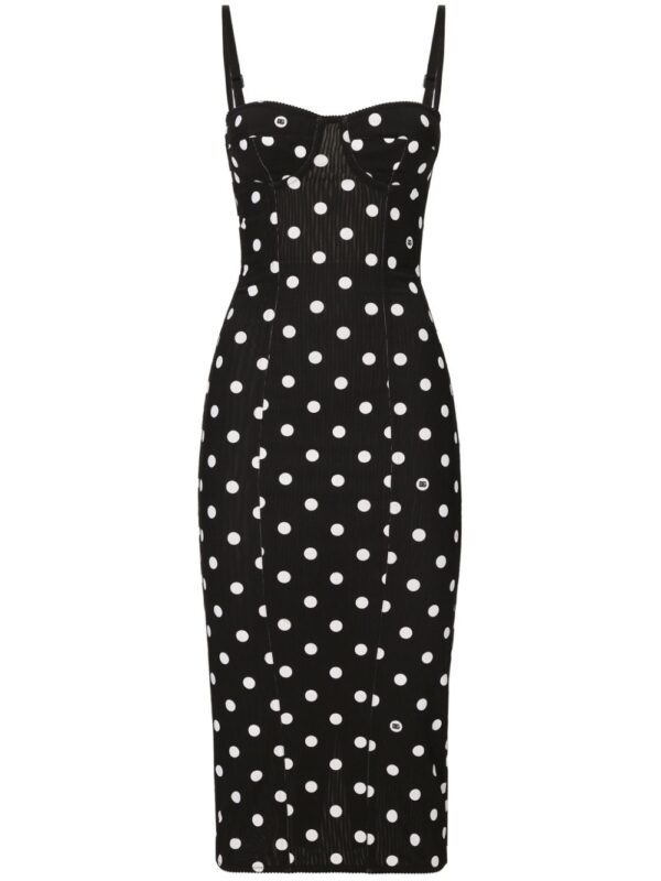 Dolce & Gabbana polka-dot corset midi dress