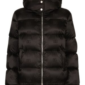 Dolce & Gabbana monogram-jacquard puffer jacket