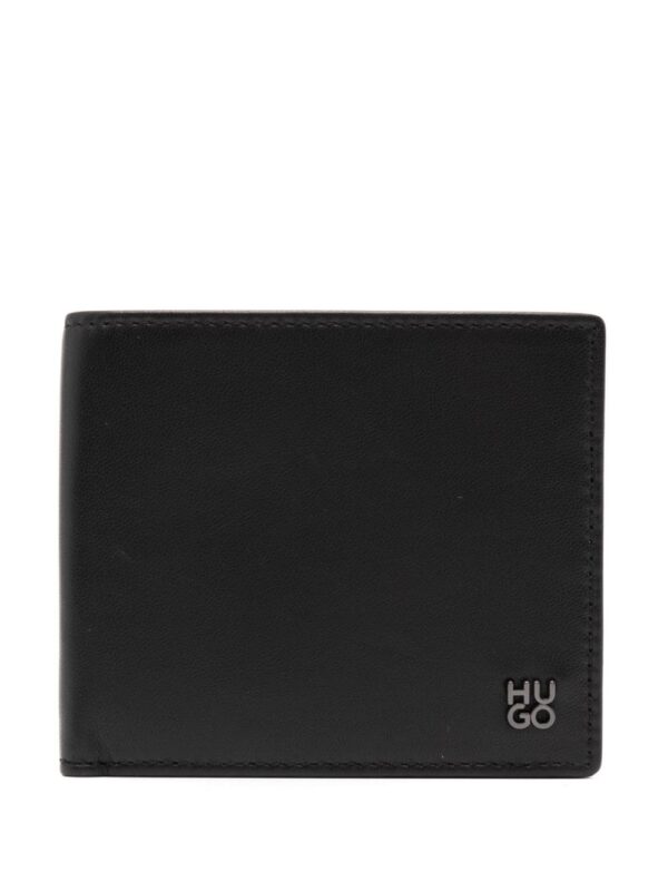 HUGO logo-lettering bi-fold leather wallet