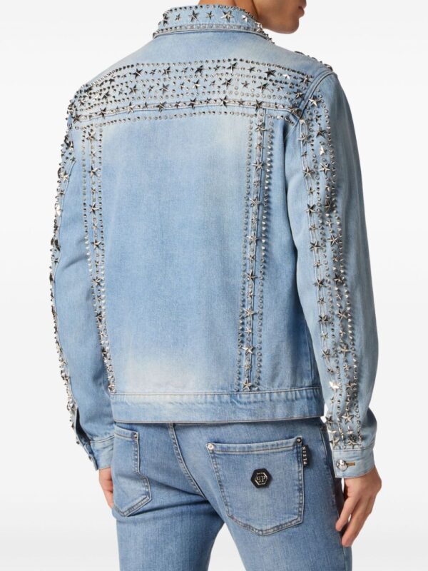 Philipp Plein  star-stud embellished denim jacket - Image 3