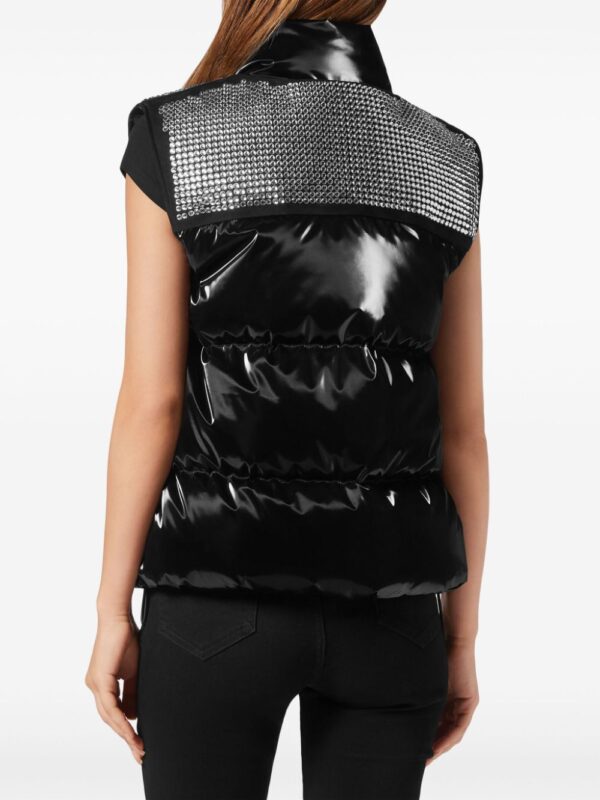 Philipp Plein  crystal-embellished padded gilet - Image 4
