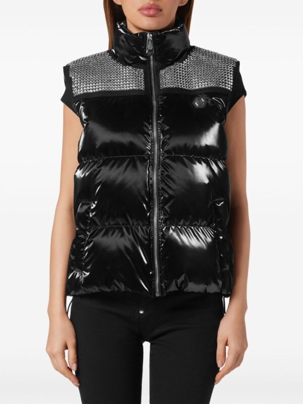 Philipp Plein  crystal-embellished padded gilet - Image 2