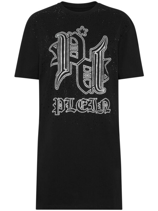 Philipp Plein crystal embellished logo dress