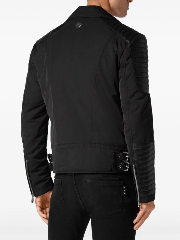 Philipp Plein  padded-detail leather biker jacket - Image 4