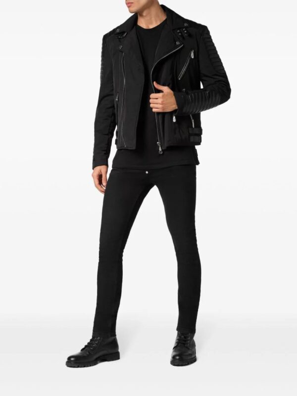 Philipp Plein  padded-detail leather biker jacket - Image 2