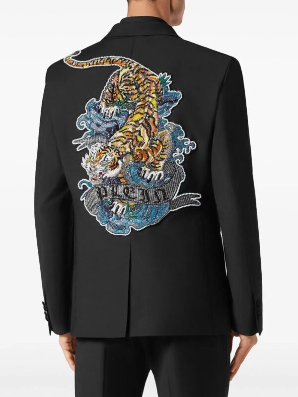 Philipp Plein  beaded peak-lapel blazer - Image 3