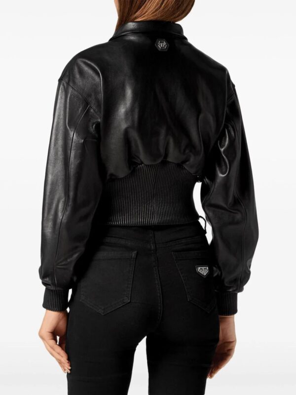 Philipp Plein  logo-plaque leather bomber jacket - Image 2