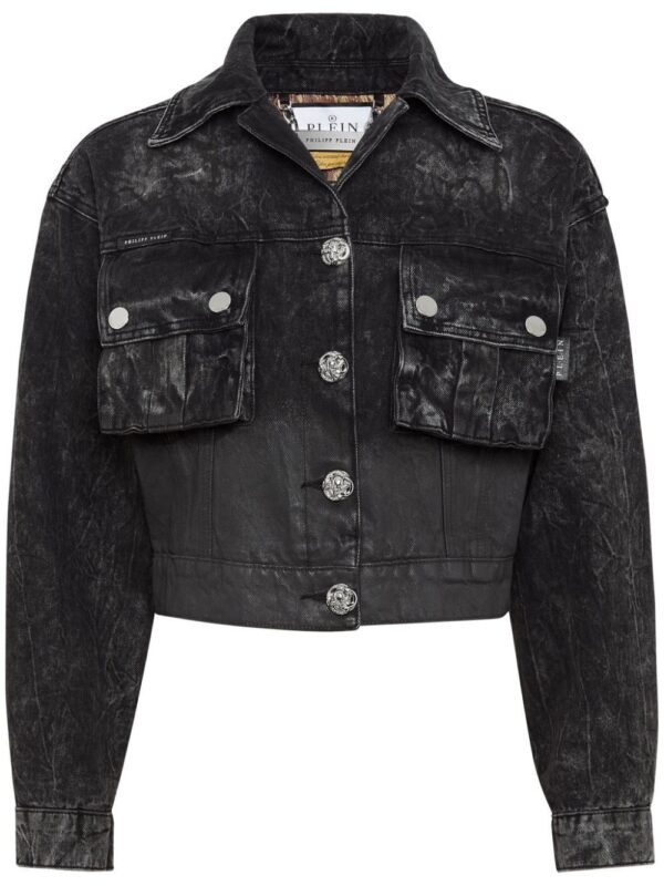 Philipp Plein  drop-shoulder cropped denim jacket