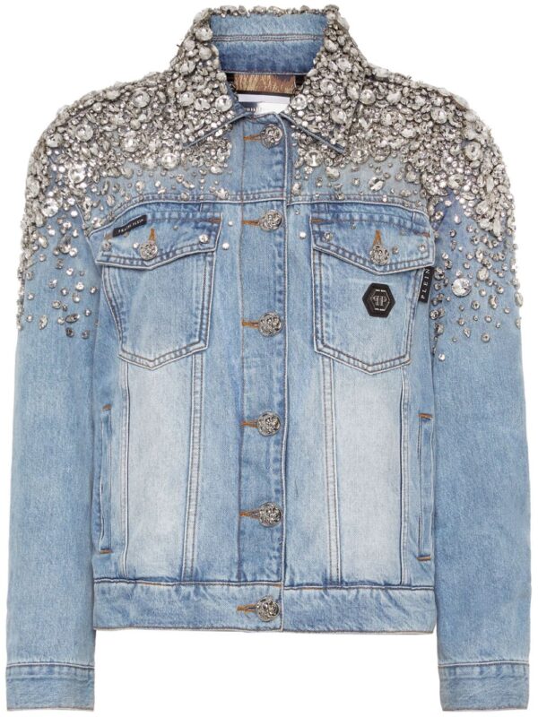 Philipp Plein  crystal-embellished denim jacket