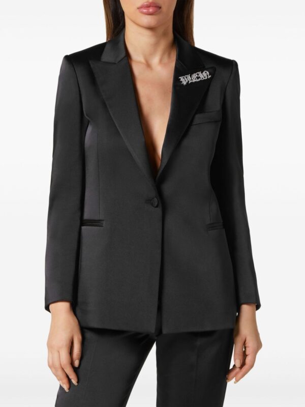 Philipp Plein  logo-embellished satin blazer - Image 3