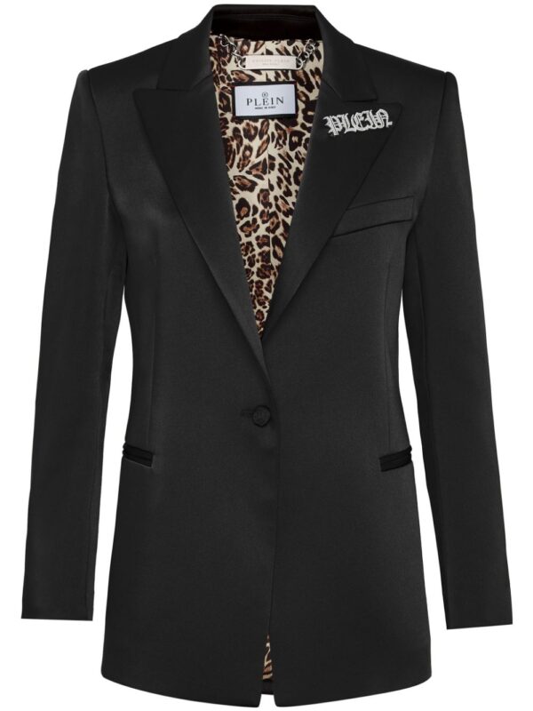 Philipp Plein  logo-embellished satin blazer