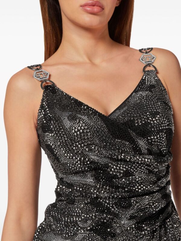 Philipp Plein crystal-embellished ruched minidress - Image 5