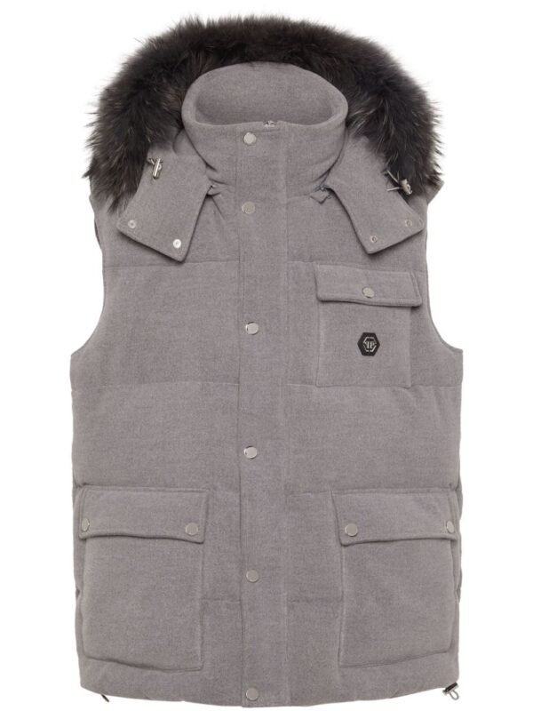 Philipp Plein  faux-fur hood padded jacket