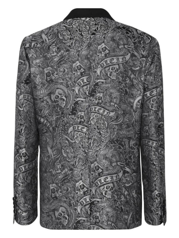 Philipp Plein  tattoo-print twill blazer - Image 2