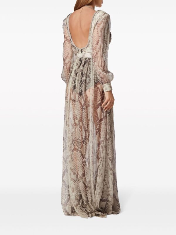 Philipp Plein snakeskin-print silk maxi dress - Image 4