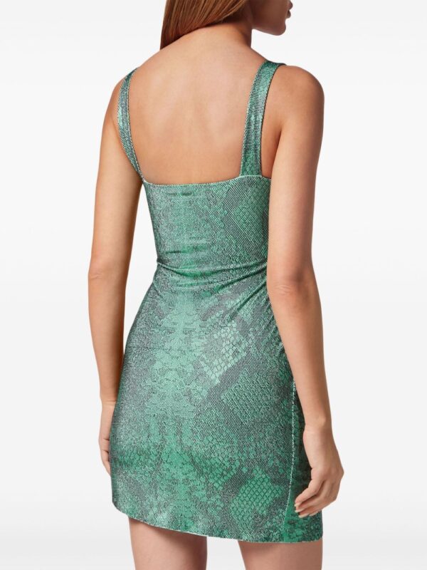 Philipp Plein  rhinestone-embellished draped minidress - Image 3