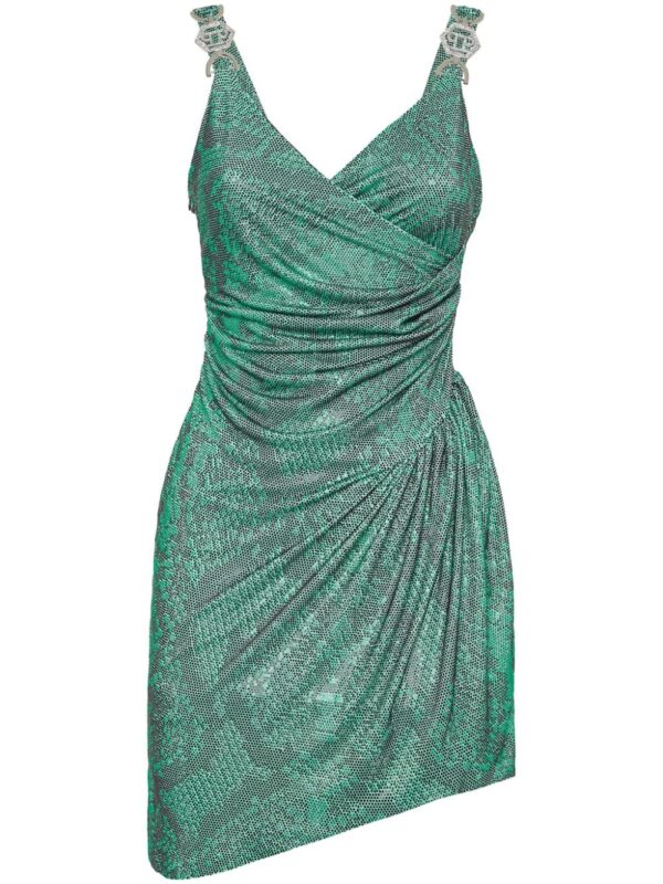 Philipp Plein  rhinestone-embellished draped minidress