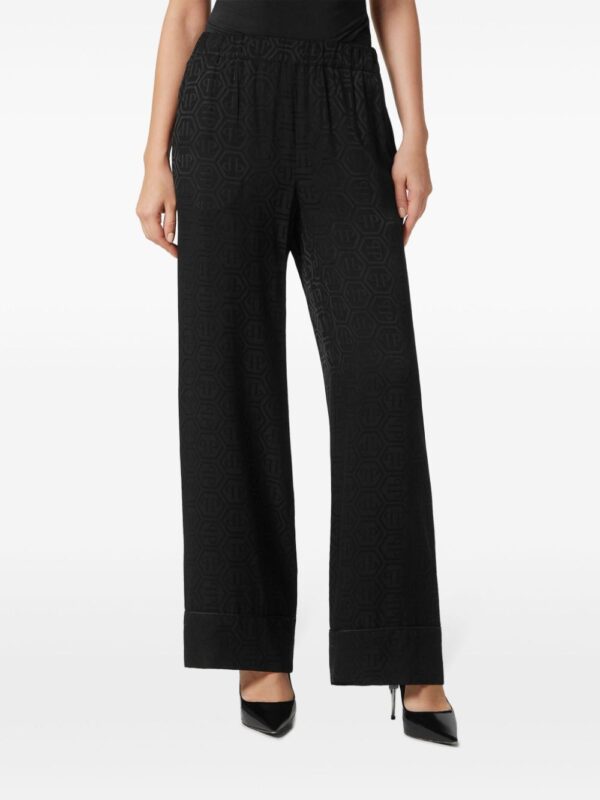 Philipp Plein  monogram-pattern wide-leg trousers - Image 2