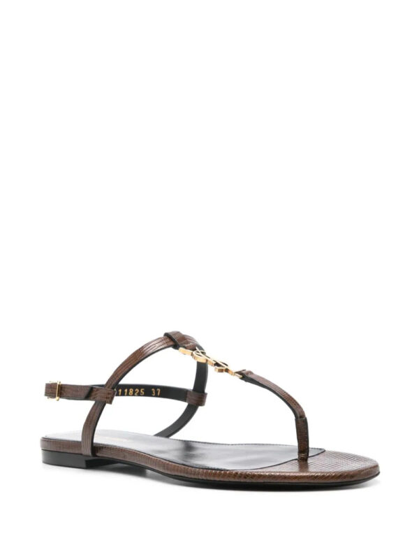 Saint Laurent  Cassandre-plaque leather sandals - Image 2