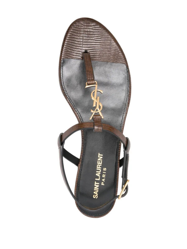 Saint Laurent  Cassandre-plaque leather sandals - Image 4