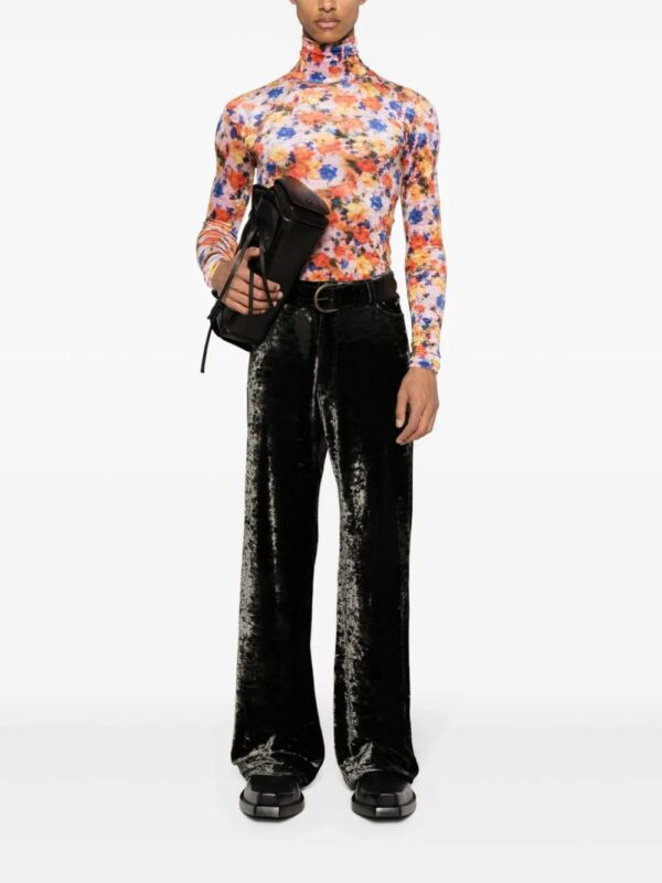 Balenciaga  crushed-velvet straight trousers - Image 3