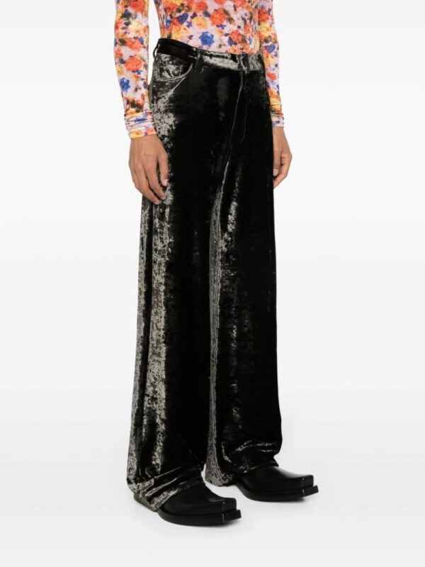 Balenciaga  crushed-velvet straight trousers - Image 4