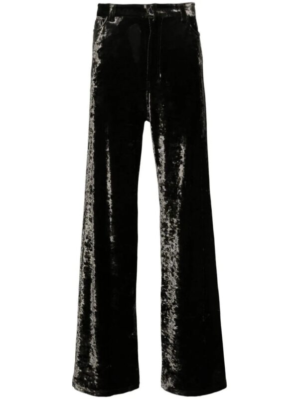 Balenciaga  crushed-velvet straight trousers